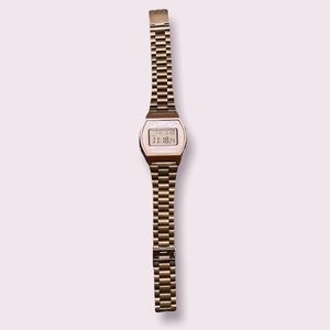 Rose gold casio watch
